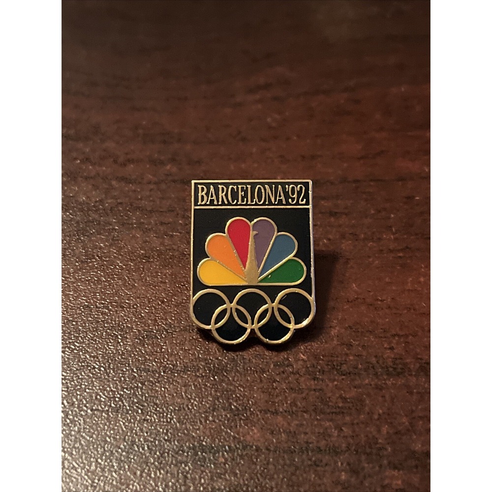 Vintage‎ 1992 Barcelona Summer Olympics NBC Peacock Lapel Hat Pin